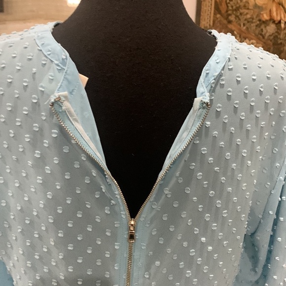 Forever 21 Exclusive Baby Blue Chiffon Peplum. Size M(294) - Picture 4 of 9